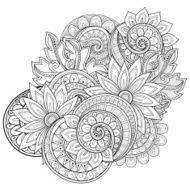 Vector Monochrome Floral Background N32