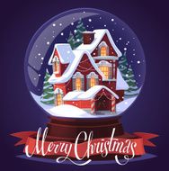 Christmas glass snow ball with greeting