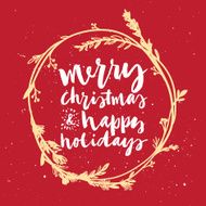 Christmas wreath Hand lettering