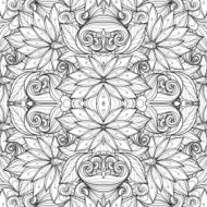 Seamless Monochrome Floral Pattern (Vector) N24