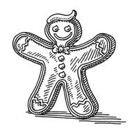 Gingerbread Man Christmas Food Drawing