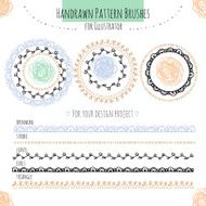 Set with seamless vector pattern hand drawn brushes N6