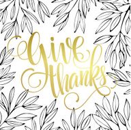Thanksgiving - gold glittering lettering design Vector illustration N10