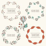 Collection of floral wreath hand drawn N2