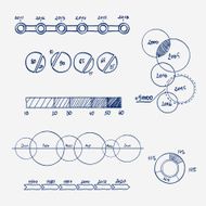 analytics business finance statistics infographics doodle hand drawn elements Concept N2