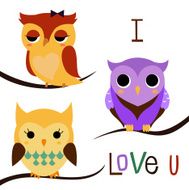 Cartoon owls set N2