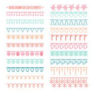2016 Christmas hand drawn border set element New Year brushes N3