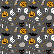 Halloween doodle seamless pattern N4