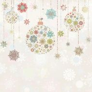 Beige background with christmas balls EPS 8 N2