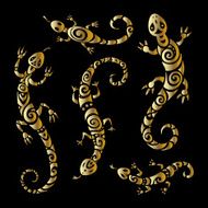 Lizards Polynesian tattoo style N4