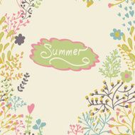 border with abstract hand-drawn plants