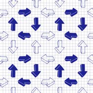 Seamless background of hand drawn arrows N15