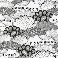 Seamless pattern with vector abstract clouds