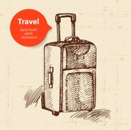 Vintage background with travel suitcase