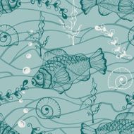 Vector seamless underwater pattern