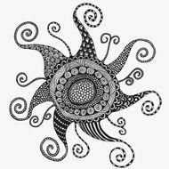 Artistically Sun Hand drawn art mandala