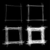 Set of White Hand Drawn Scribble Squares
