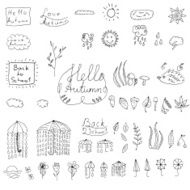 Autumn doodle weather collection