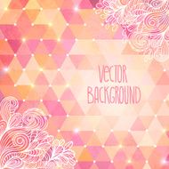 Geometric background with doodles and triangles