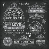 Hand Drawn Blackboard Christmas Labels &amp; Badges N4