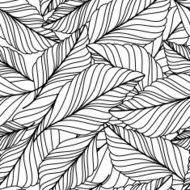 Vector hand drawn doodle leaves seamless pattern Autumn background N5