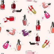 Vector seamless pattern with nail polish