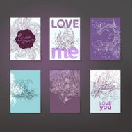 Romance linear art with love collection