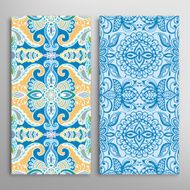 Card or invitation with hand drawn texture Decorative ornament seamless N7