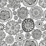 Seamless floral doodle background pattern in vector N12