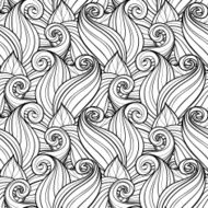 Vector Seamless Contour Floral Pattern N23