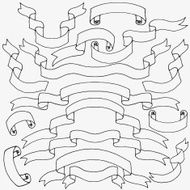 Vector Set of Hand Drawn Doodle Ribbon N2