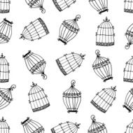 Seamless pattern with birdcages N2