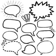 Set of Sketched Speech Bubbles