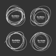 Set of White Hand Drawn Scribble Circles N8
