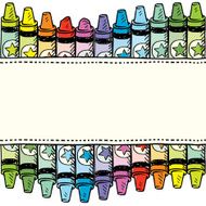 Seamless crayon vector border or label