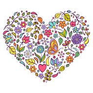 floral heart on white background