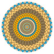 hand-drawing ethnic ornamental round abstract background with many details