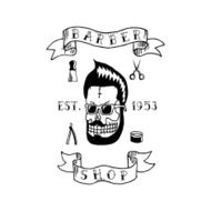 Barber shop Trendy elements about hairdresser theme Hipster logotype Isolated N6