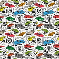 cars - seamless vector background N2