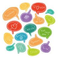 Colorful set of speech bubbles (russian language)
