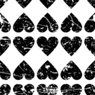 Hand drawn vector seamless pattern with hearts Abstract grunge