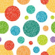 Seamless pattern with colorful doodle circles