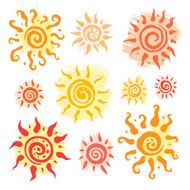 Sun set Vector hand drawn illustration N3