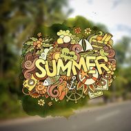 Summer hand lettering and doodles elements N21