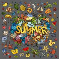 Doodles abstract decorative summer background N13