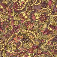 Cartoon doodles cinema seamless pattern N4