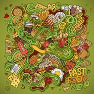 Fast food doodles elements background N4