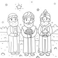 Christmas illustration three wise men