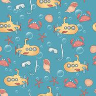 Sea cartoons Seamless pattern N2
