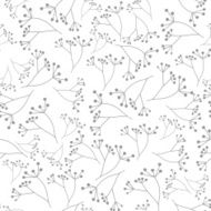 Gray floral seamless pattern on white background